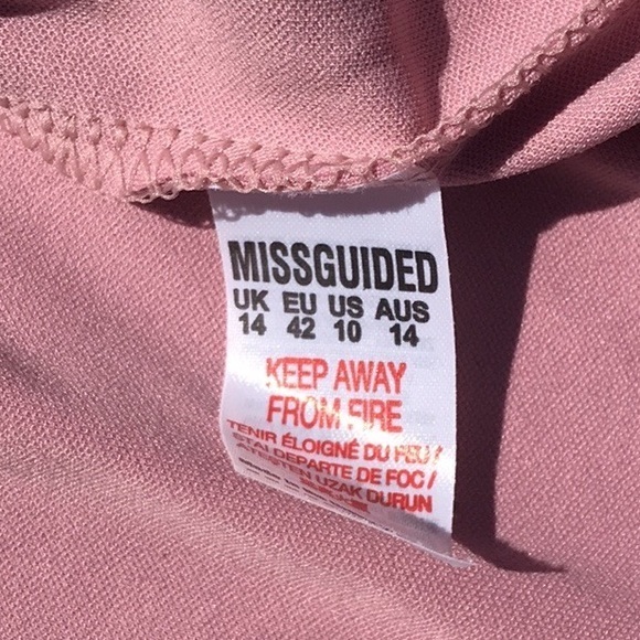 Misguided Open Front Rose Colored Tie Waist Jacket - Picture 7 of 8